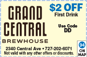 Special Coupon Offer for Grand Central Brewhouse